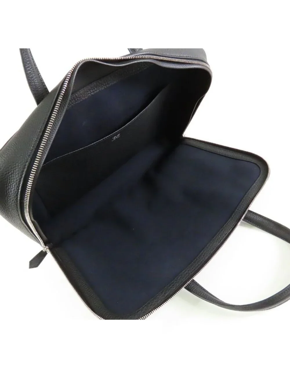 Hermes Victoria Light Noir Black Silver Togo Briefcase Business
